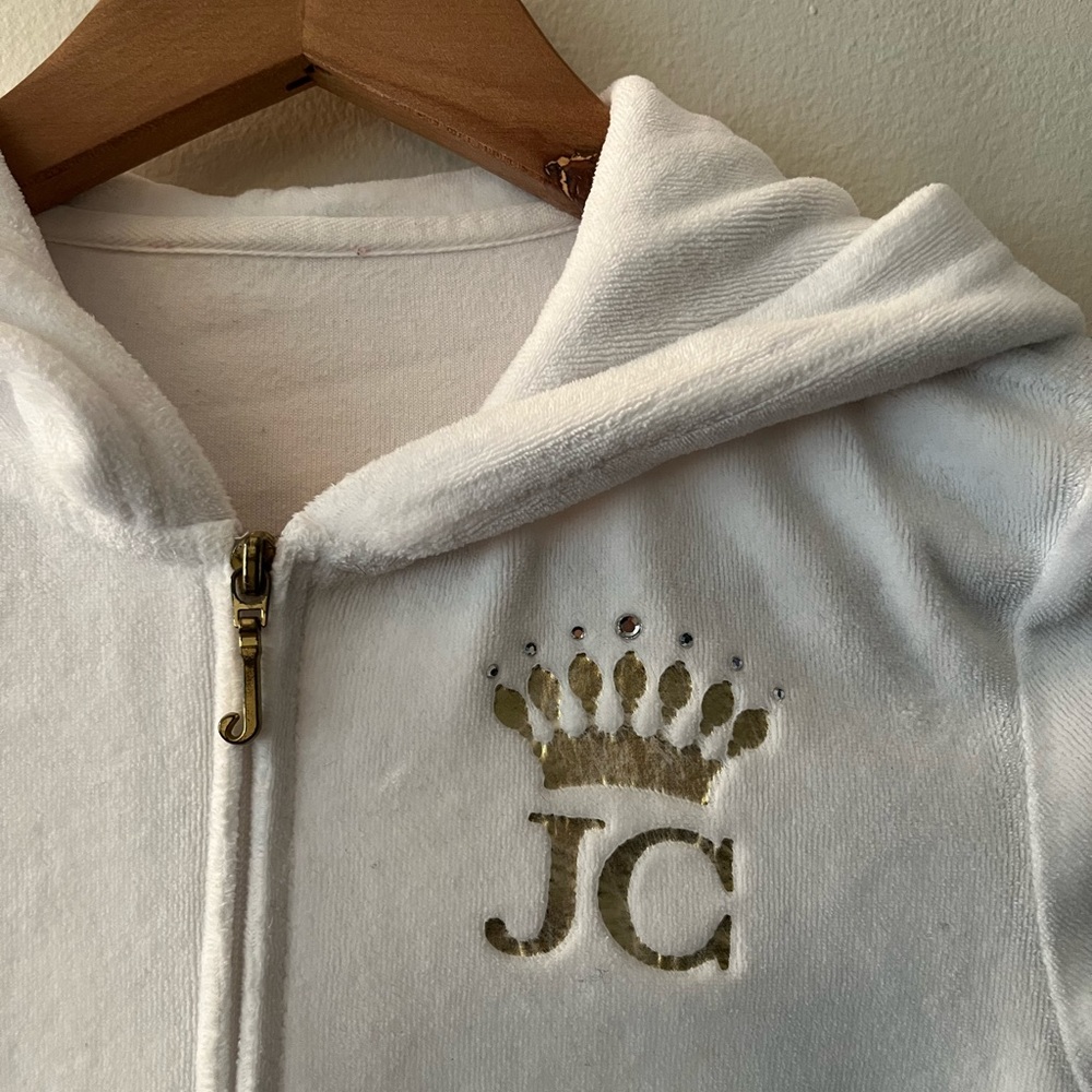 VINTAGE white juicy couture velour zip up